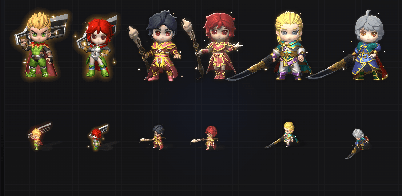 TZ2601001-3套精美动漫卡通三职业战法道剑甲套装素材-1