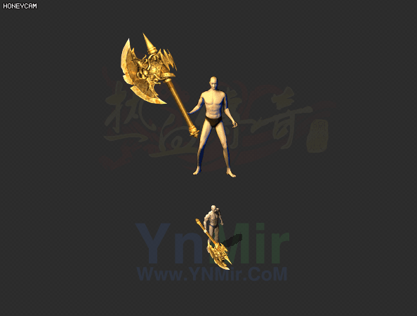 WQ2608410-金色斧头武器-怪物武器-1